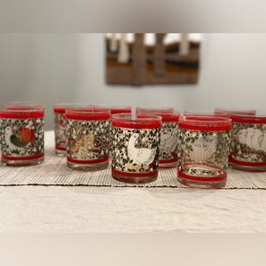 Vintage FULL SET Tastesetter 12 Days of Christmas Glasses 🎄